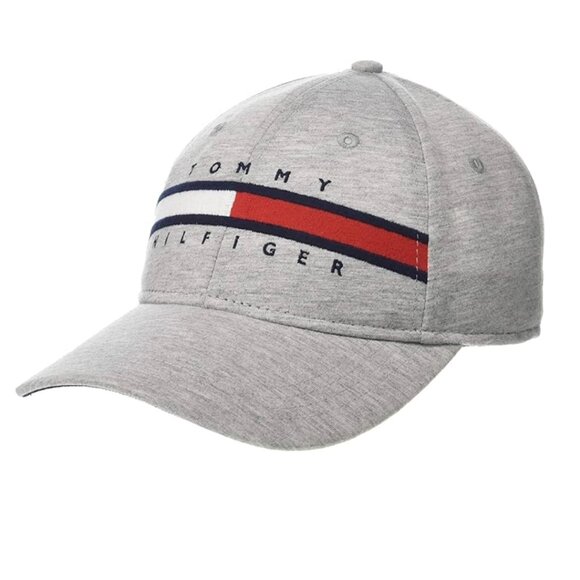 Tommy Hilfiger Men\'s/Women\'s Cotton Avery Adjustable Baseball Cap, GREY